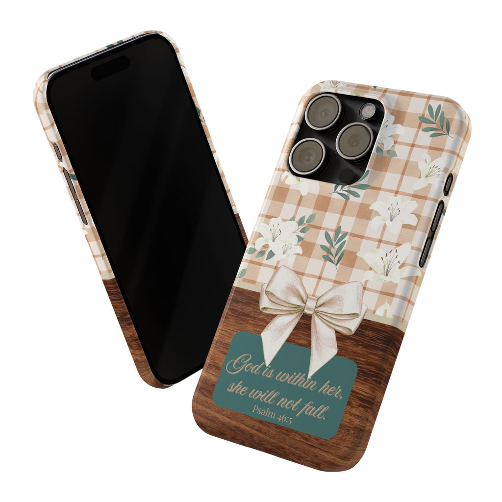 God Is Within Her She Will Not Fall iPhone Case