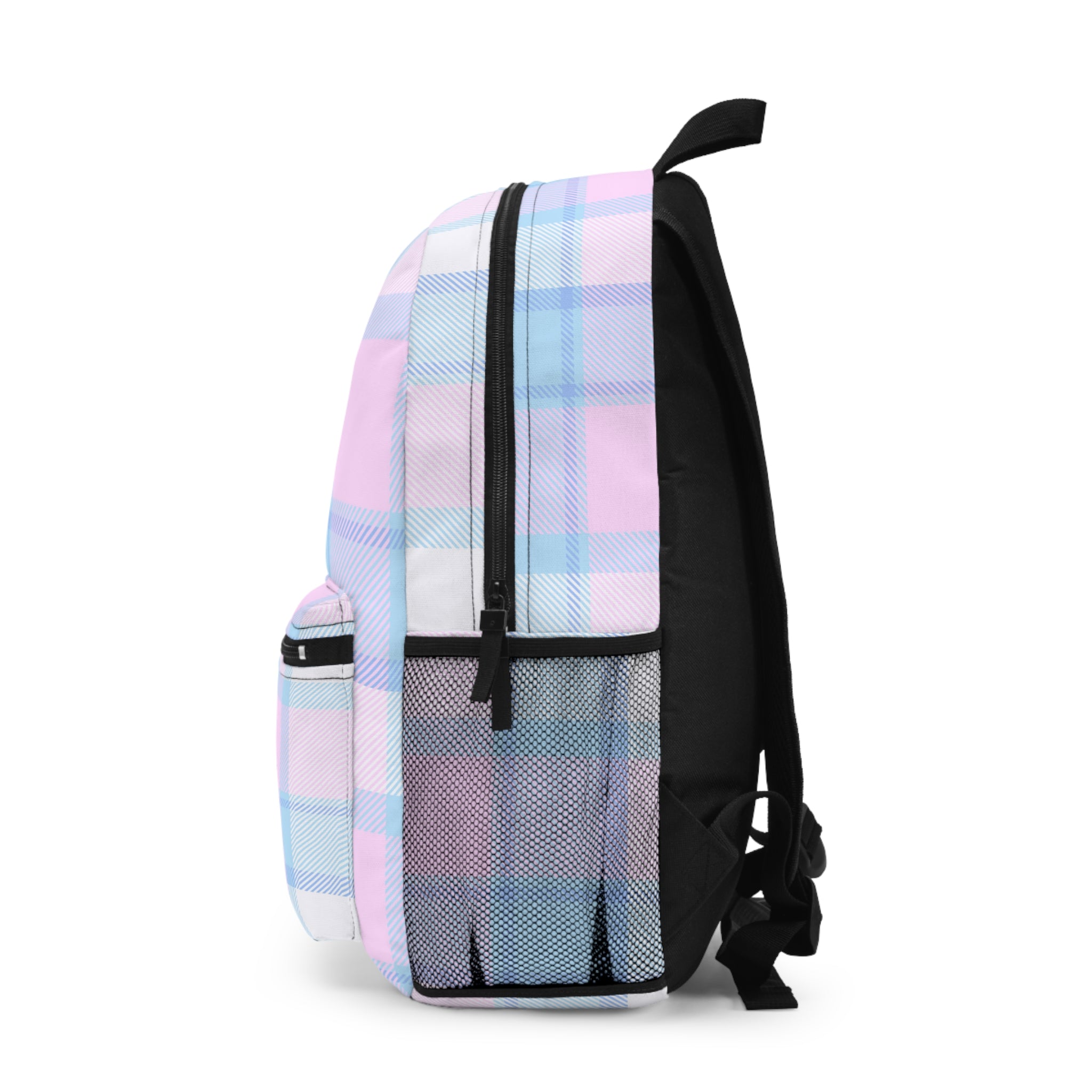 Pink Purple Plaid Kids Backpack