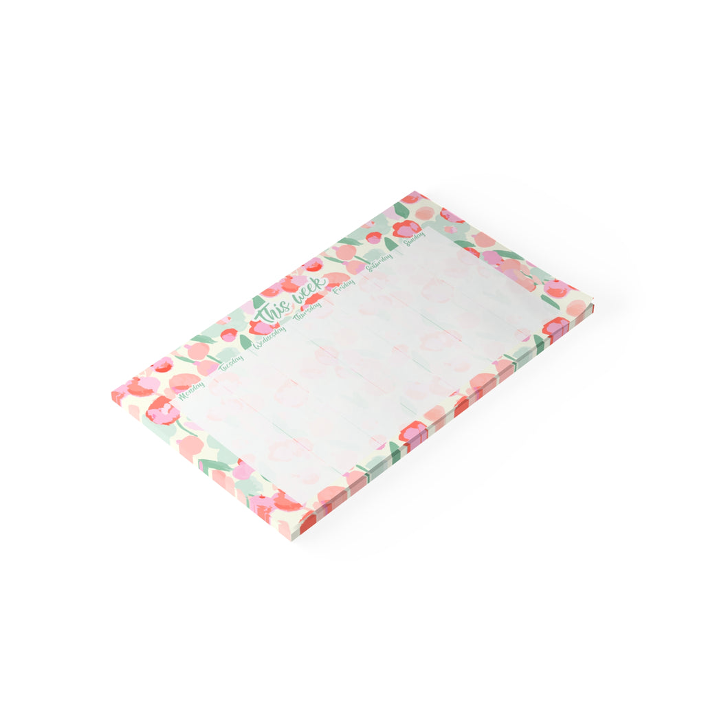 Watercolor Tulips Weekly Planner 10x6 Post-it Note Pad