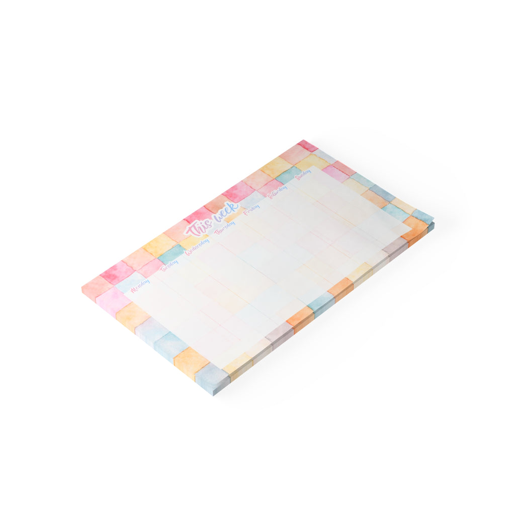 Pastel Cubes Weekly Planner 10x6 Post-it Note Pad