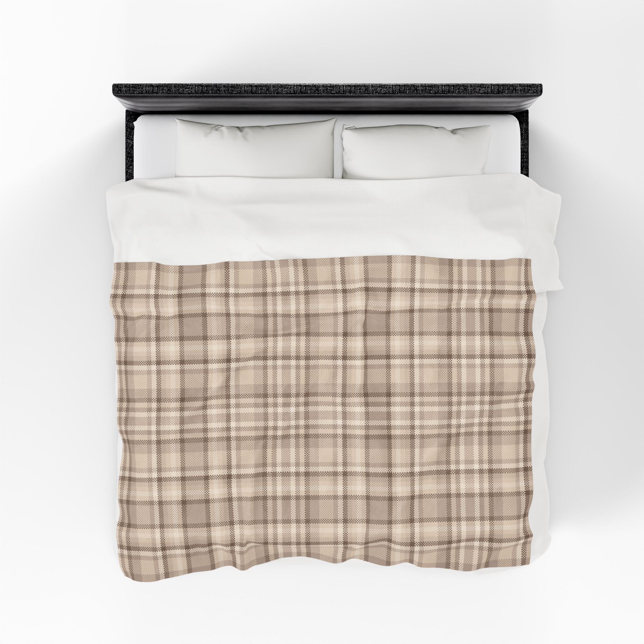 Tan Plaid Oversized Throw Blanket By Little Grace co.