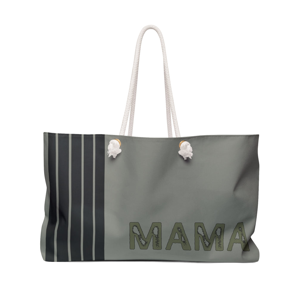 Mama Green Stripe Weekender Bag
