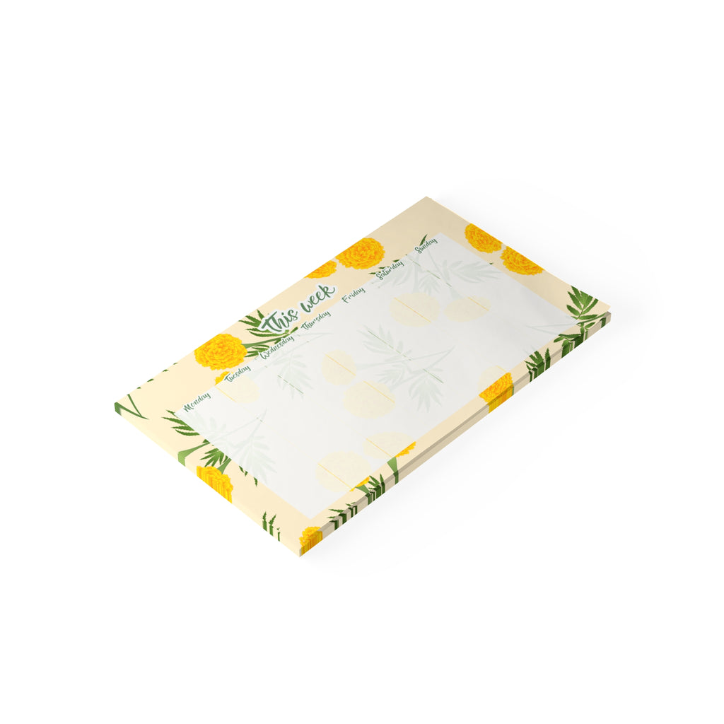 Yellow Flower Weekly Planner 10x6 Post-it Note Pad