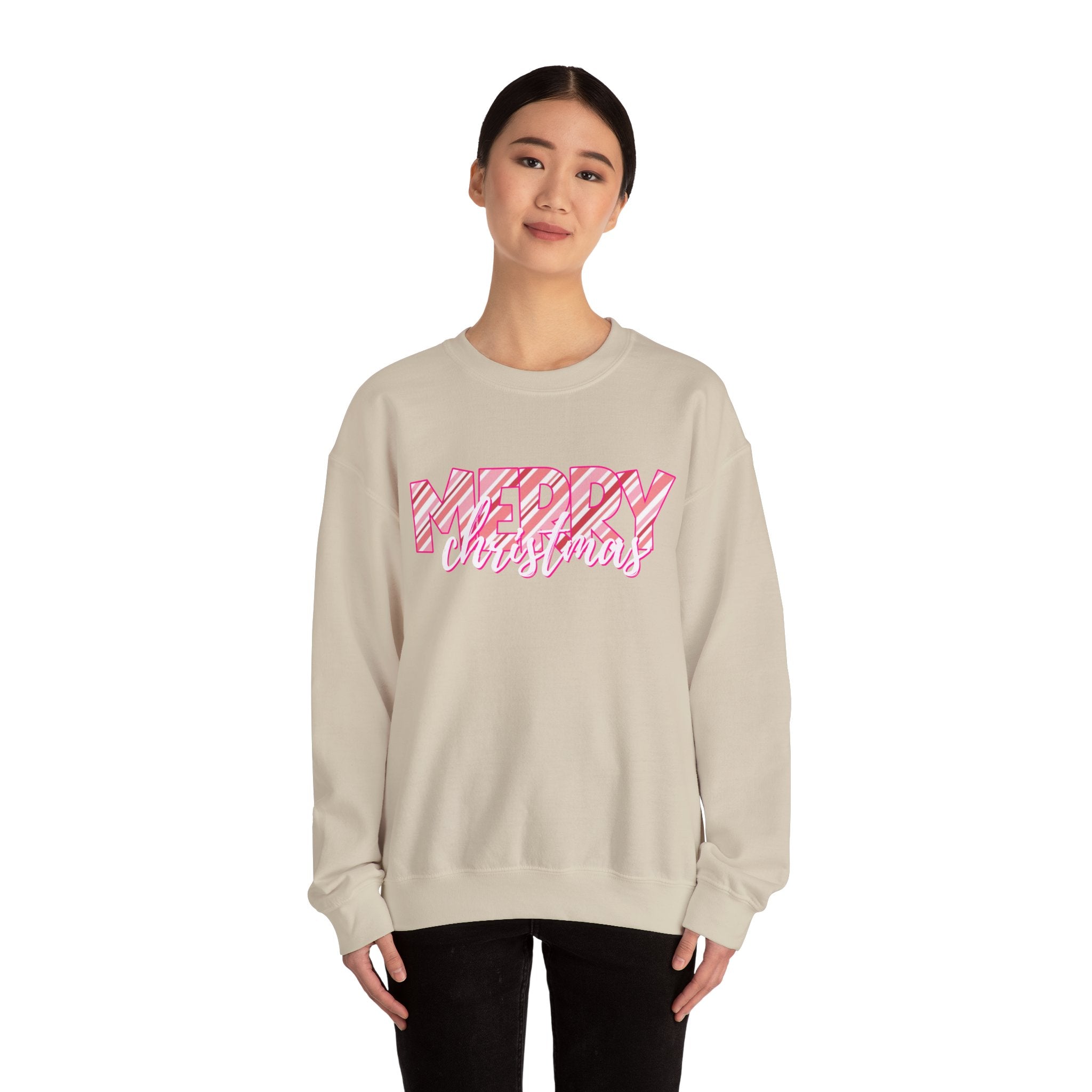 Pink Merry Christmas Cozy Sweatshirt
