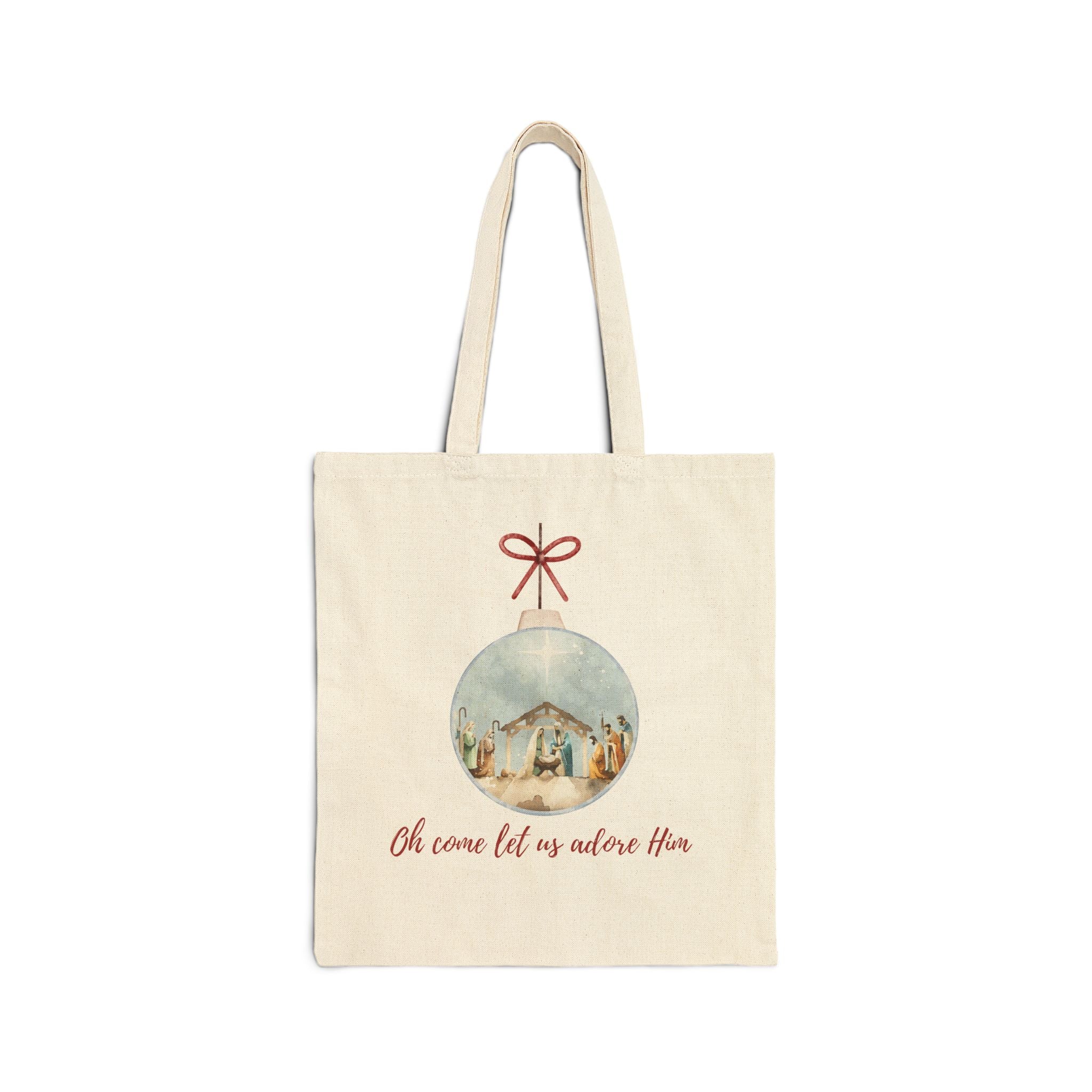 Oh Come Let Us Adore Him Canvas Tote