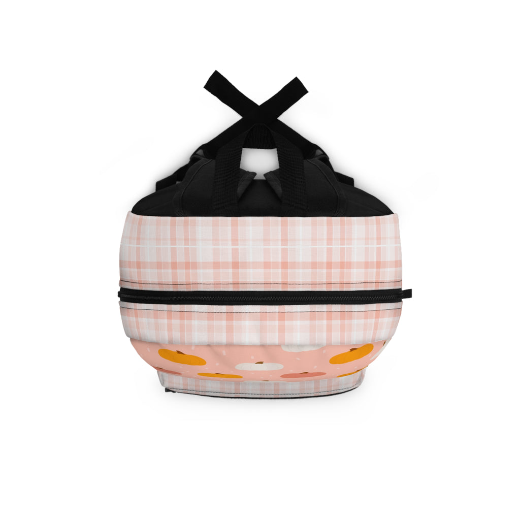 Plaid Pink Pumpkin Backpack