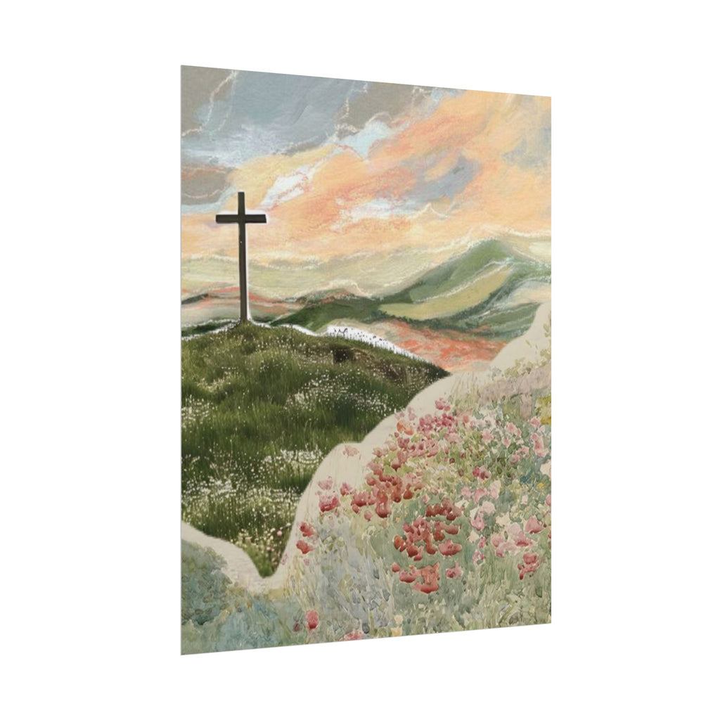 Cross In Blooming Fields Unframed Poster