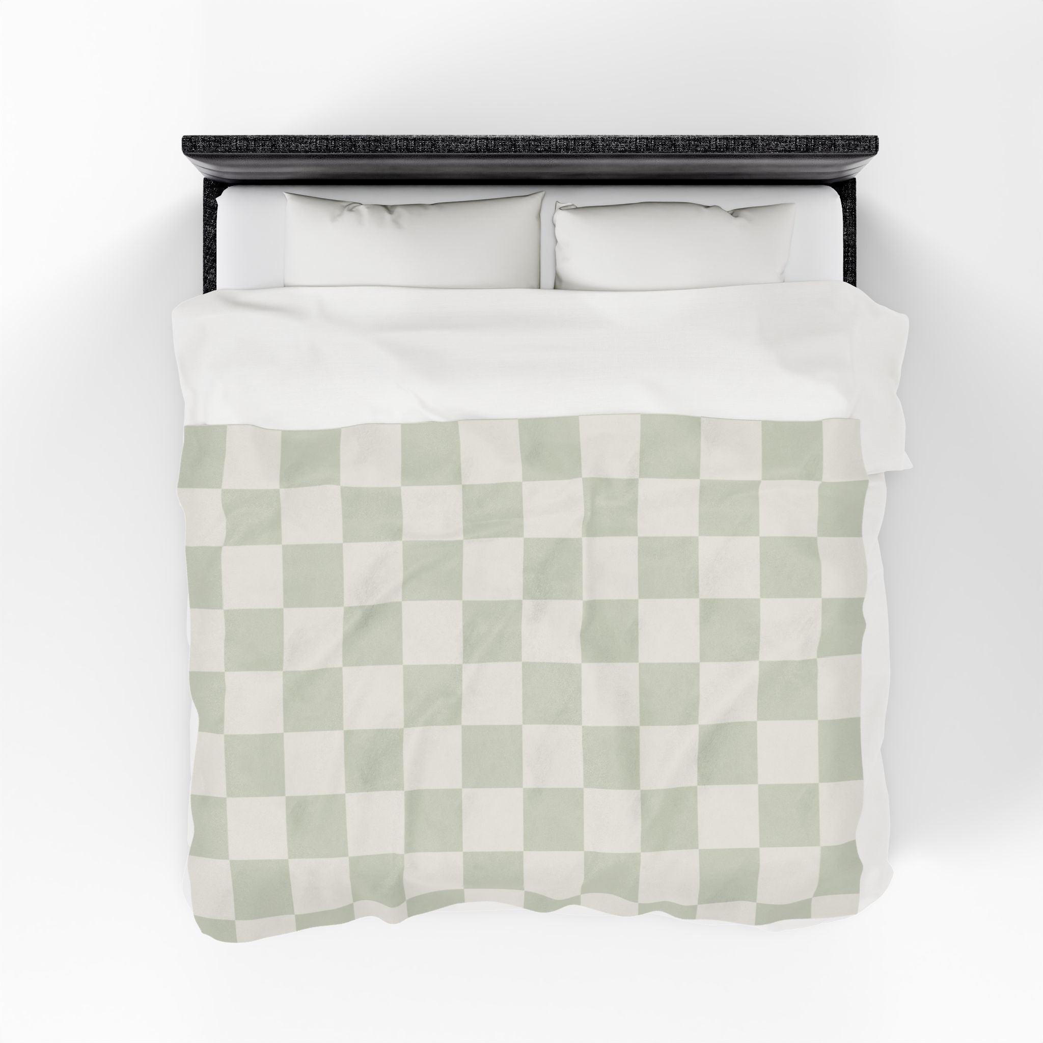 Checkered Sage Oversized Throw Blanket By Little Grace co.