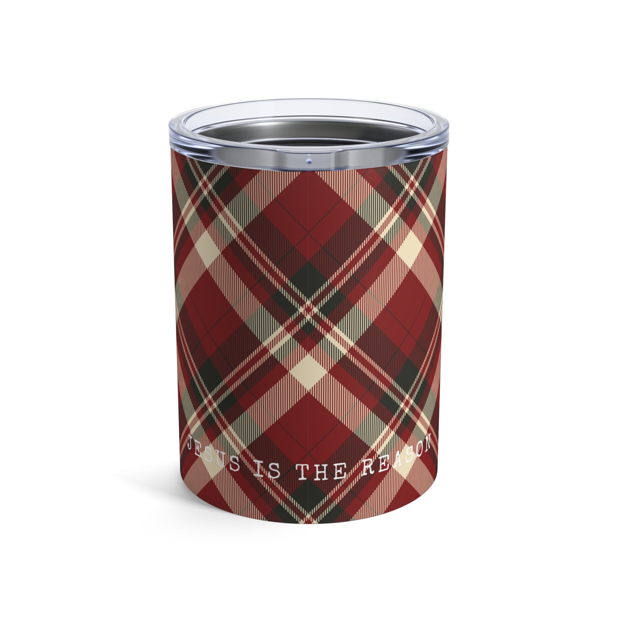 Red Plaid Jesus Is The Reason Mini Tumbler