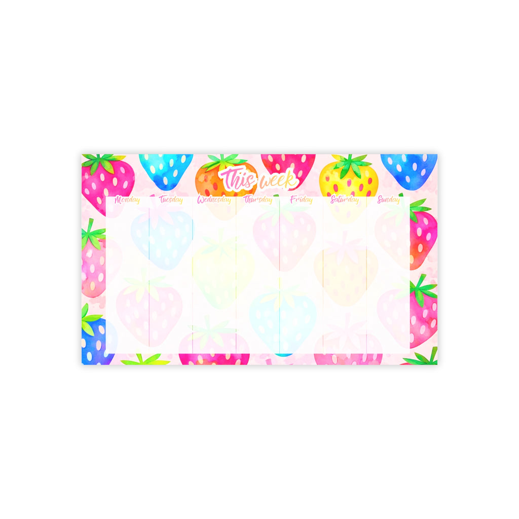 Cute Strawberries Weekly Planner 10x6 Post-it Note Pad
