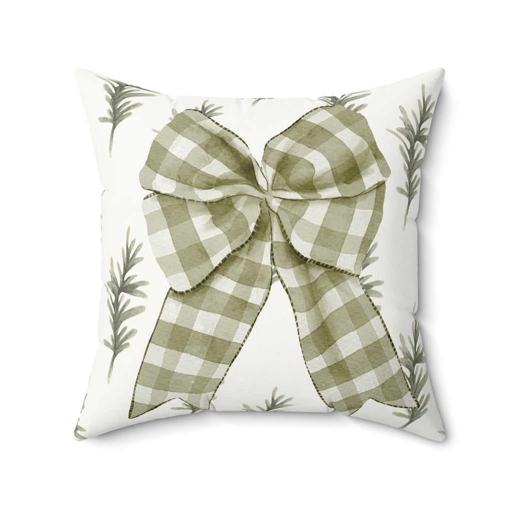 Fir Plaid Bow Pillow