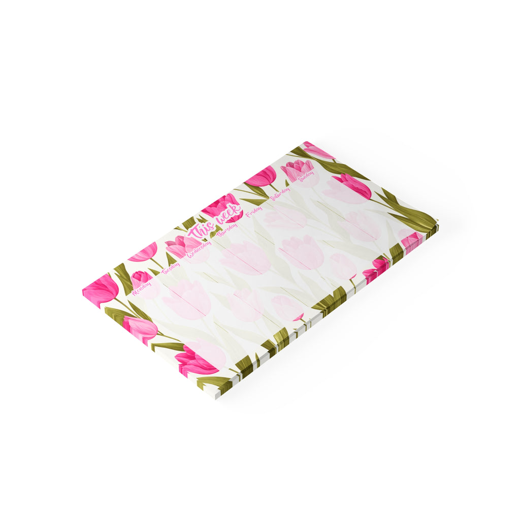 Pink Tulips Weekly Planner 10x6 Post-it Note Pad