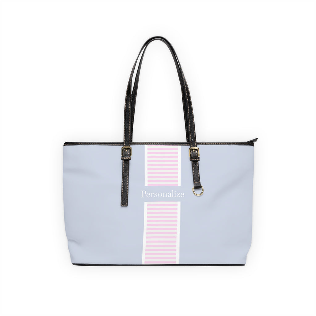 Personalized Blue With Pink Stripe Carryall