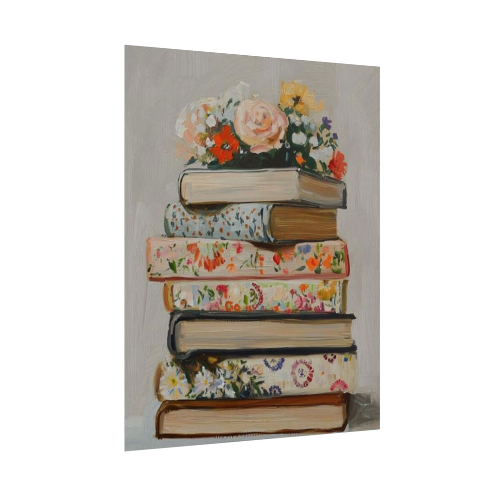 Floral Books Unframed Poster