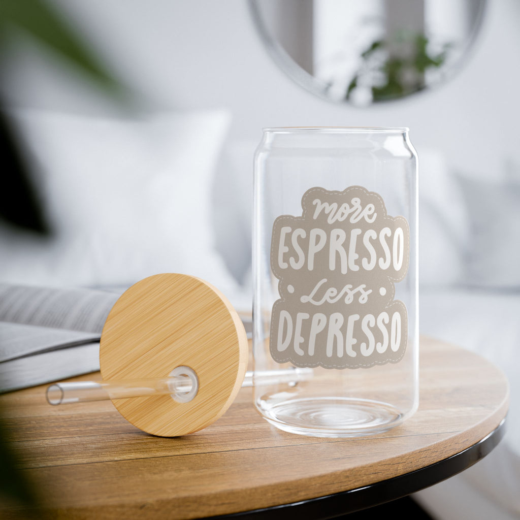 More Espresso Less Depresso Glass