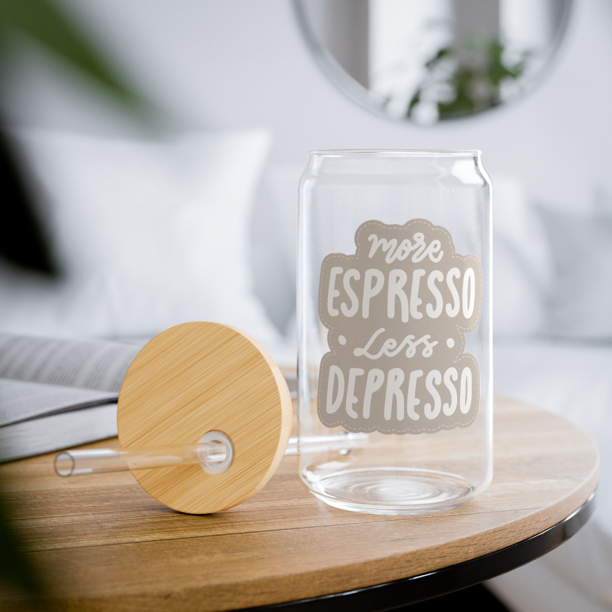 More Espresso Less Depresso Glass