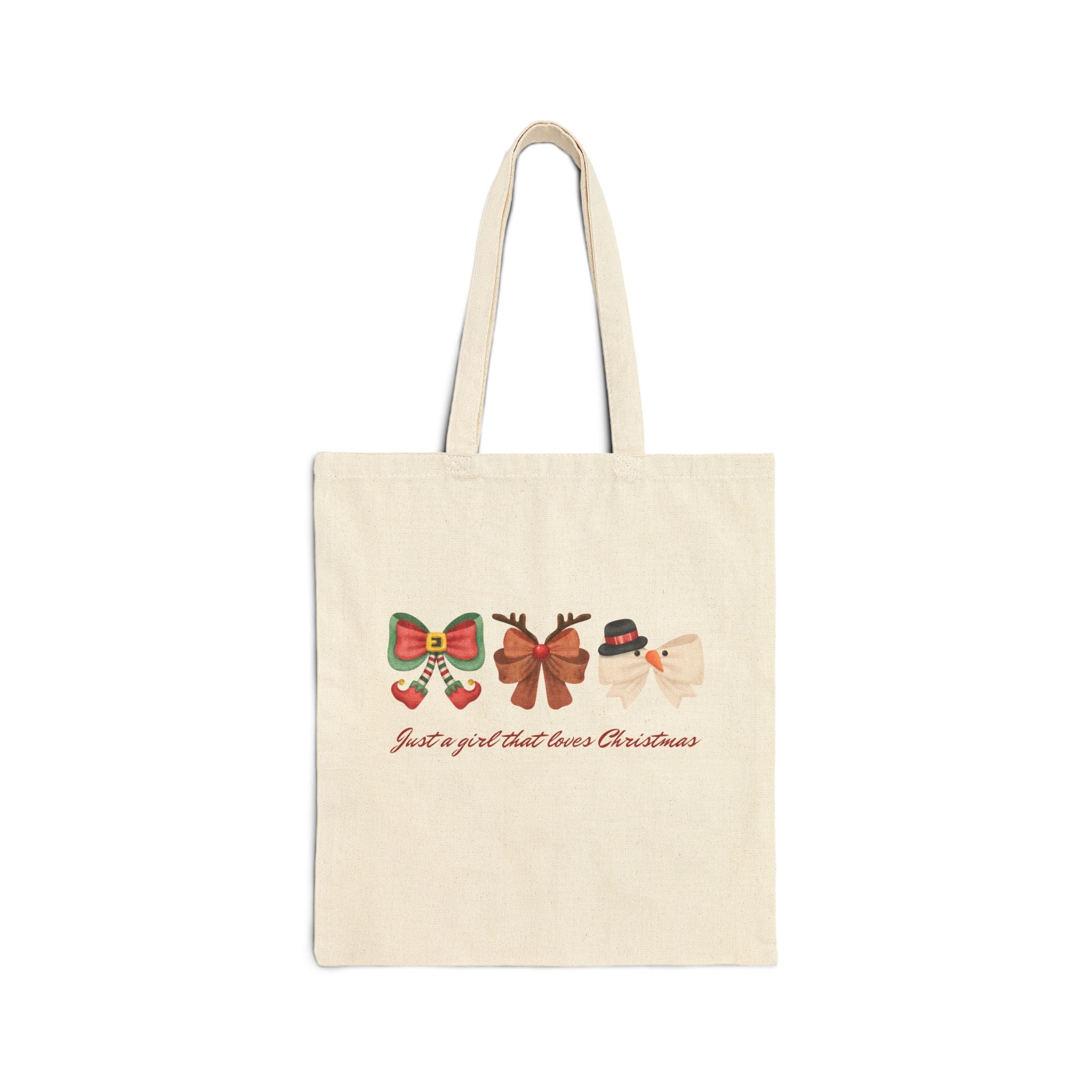 Just A Girl That Loves Christmas Canvas Tote