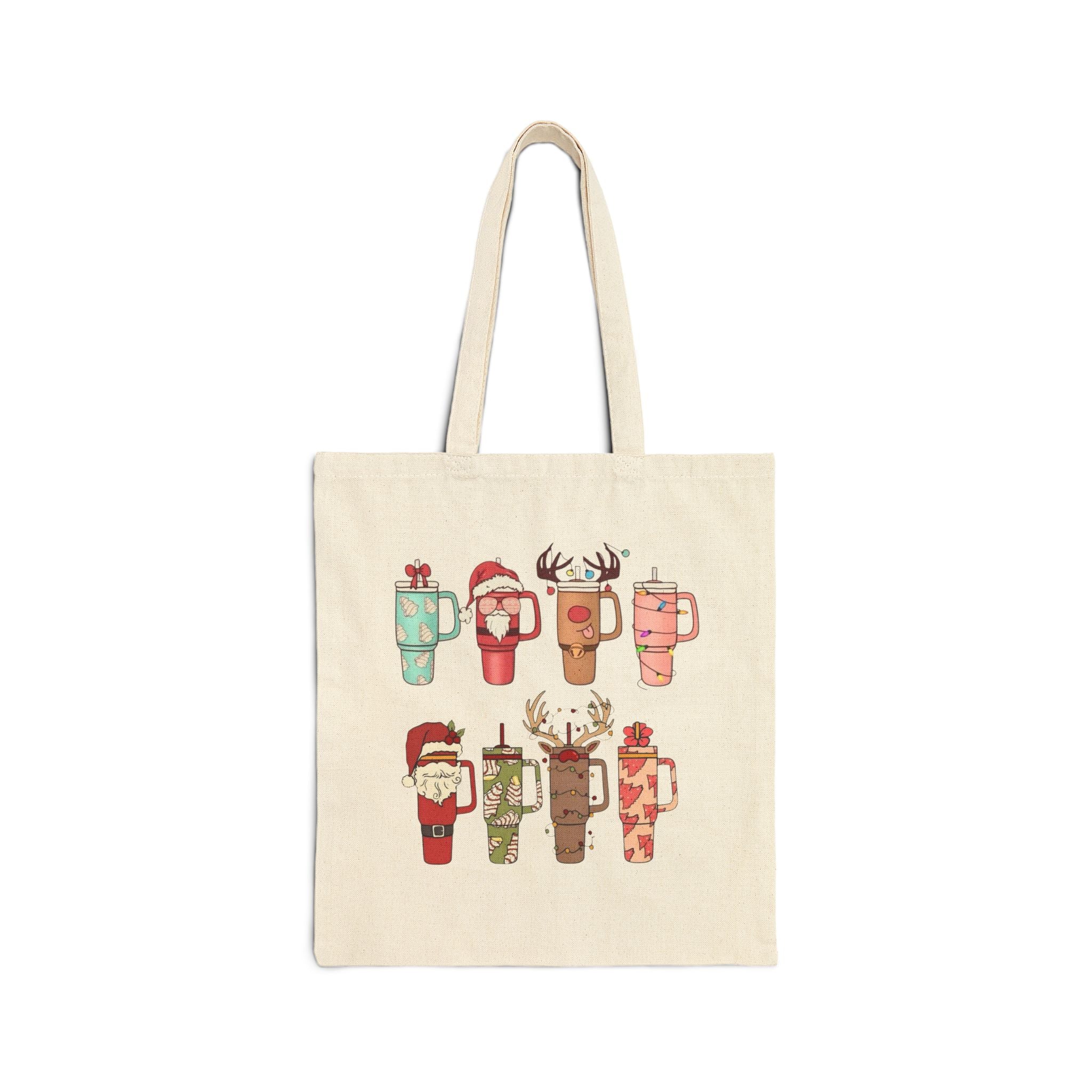 Christmas Cups Canvas Tote