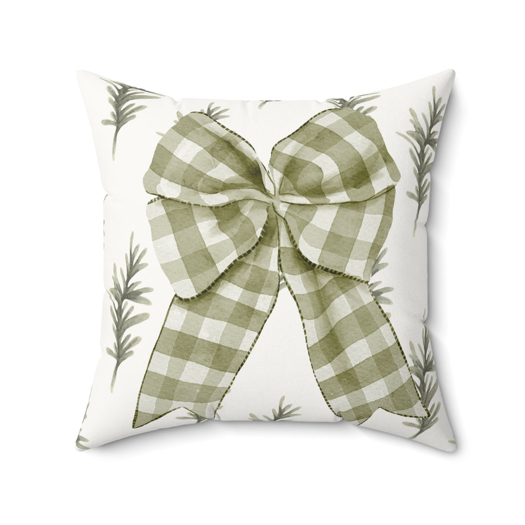 Fir Plaid Bow Pillow