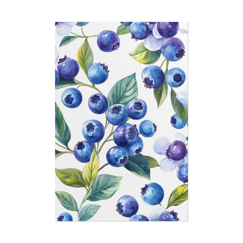 Watercolor Blueberries Unframed Poster