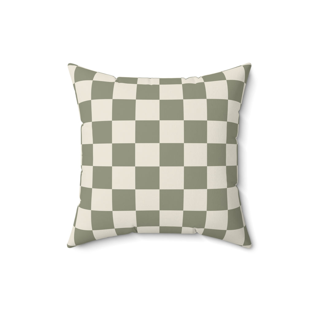 Green Checkered Pillow