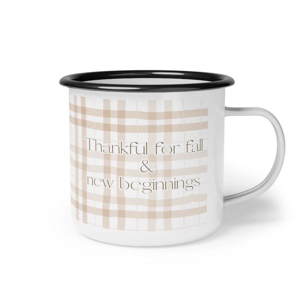 Thankful For Fall & New Beginnings Plaid Mug
