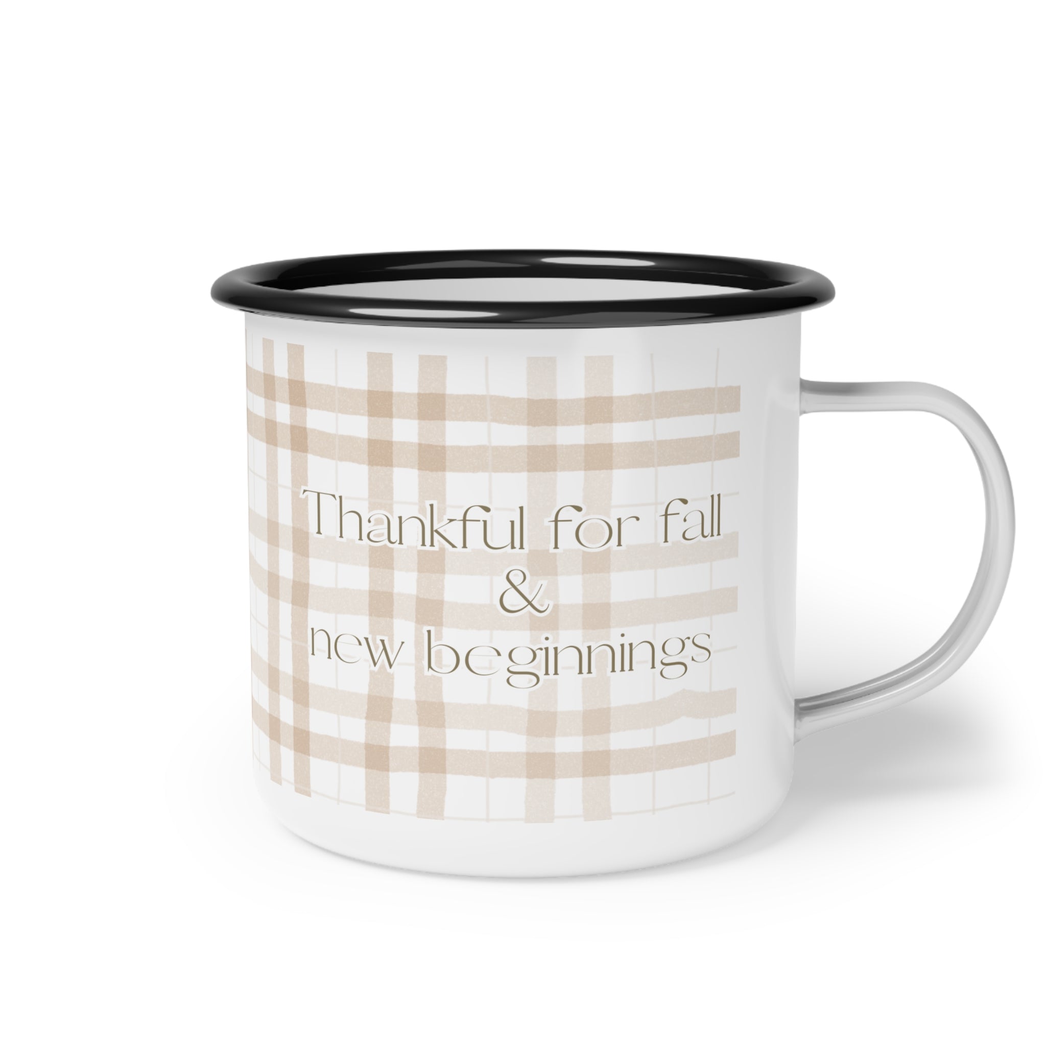 Thankful For Fall & New Beginnings Plaid Mug