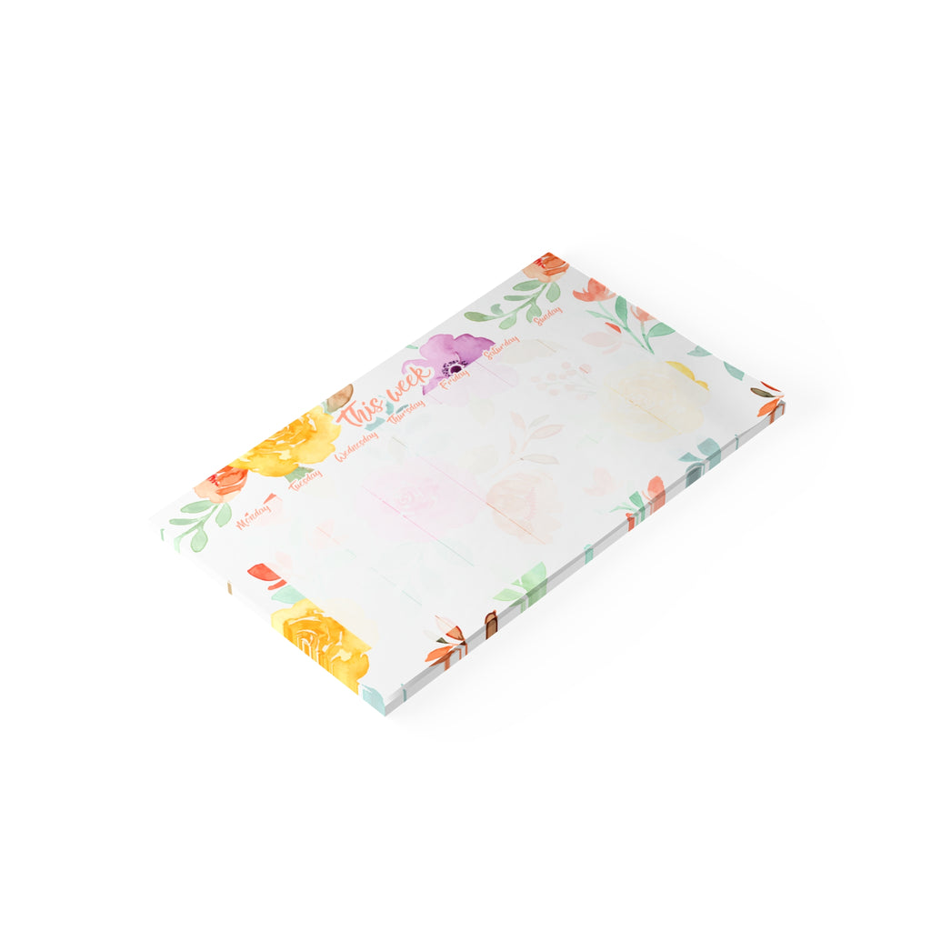 Flowers Weekly Planner 10x6 Post-it Note Pad