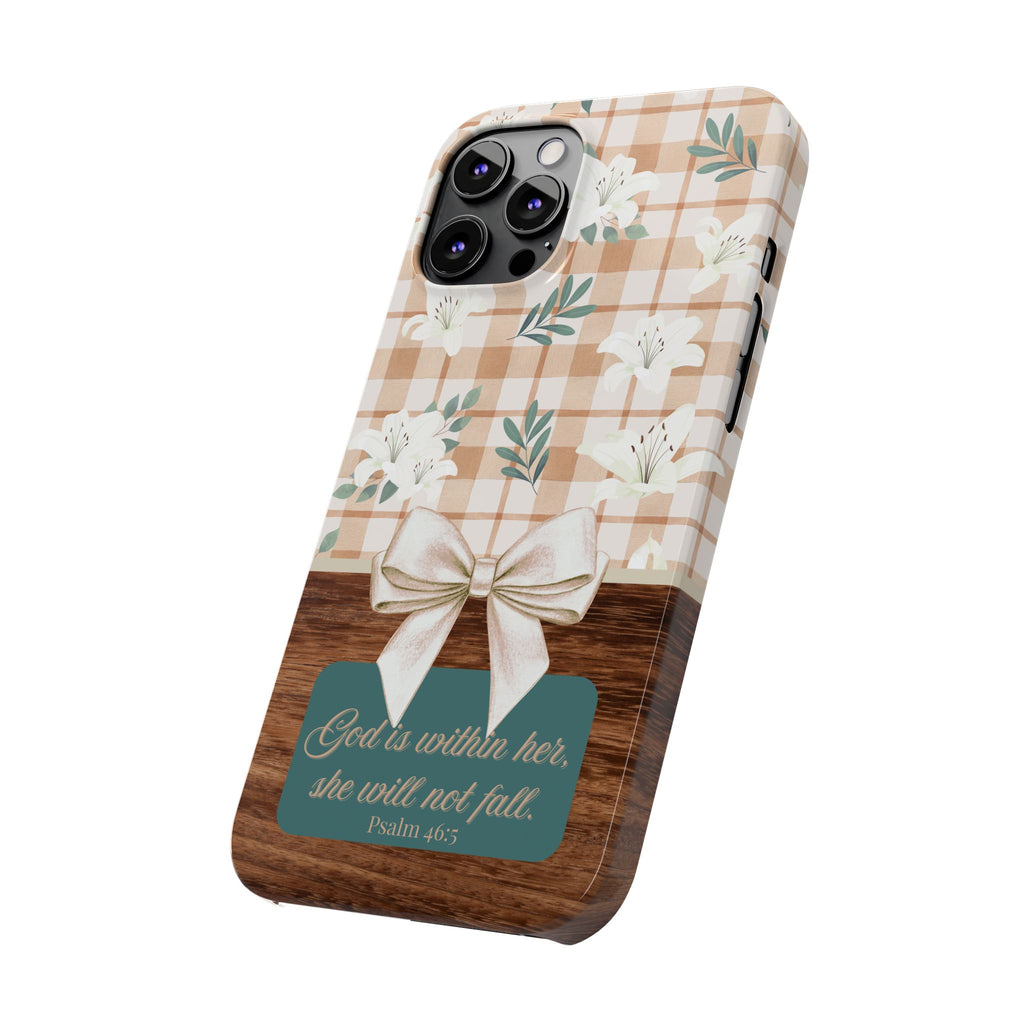 God Is Within Her She Will Not Fall iPhone Case