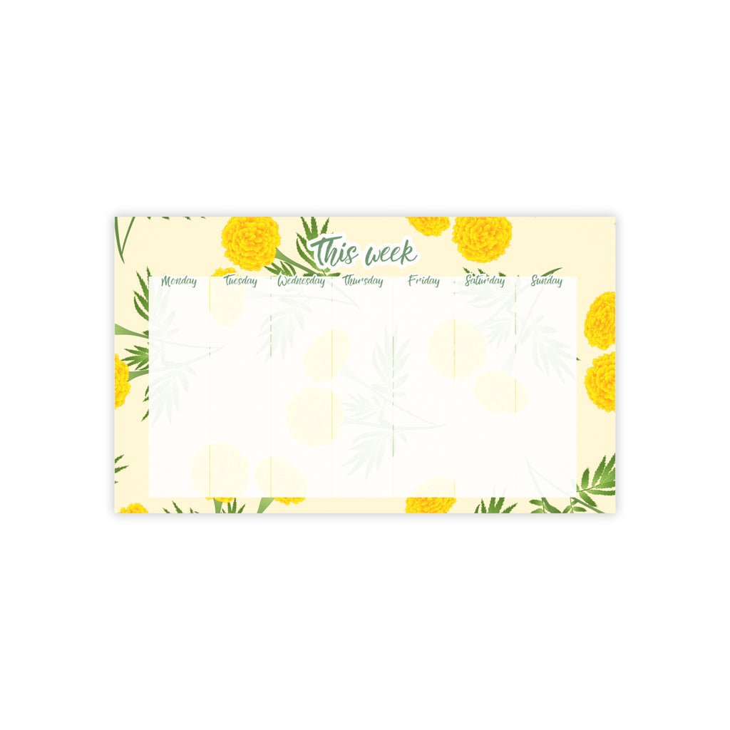 Yellow Flower Weekly Planner 10x6 Post-it Note Pad