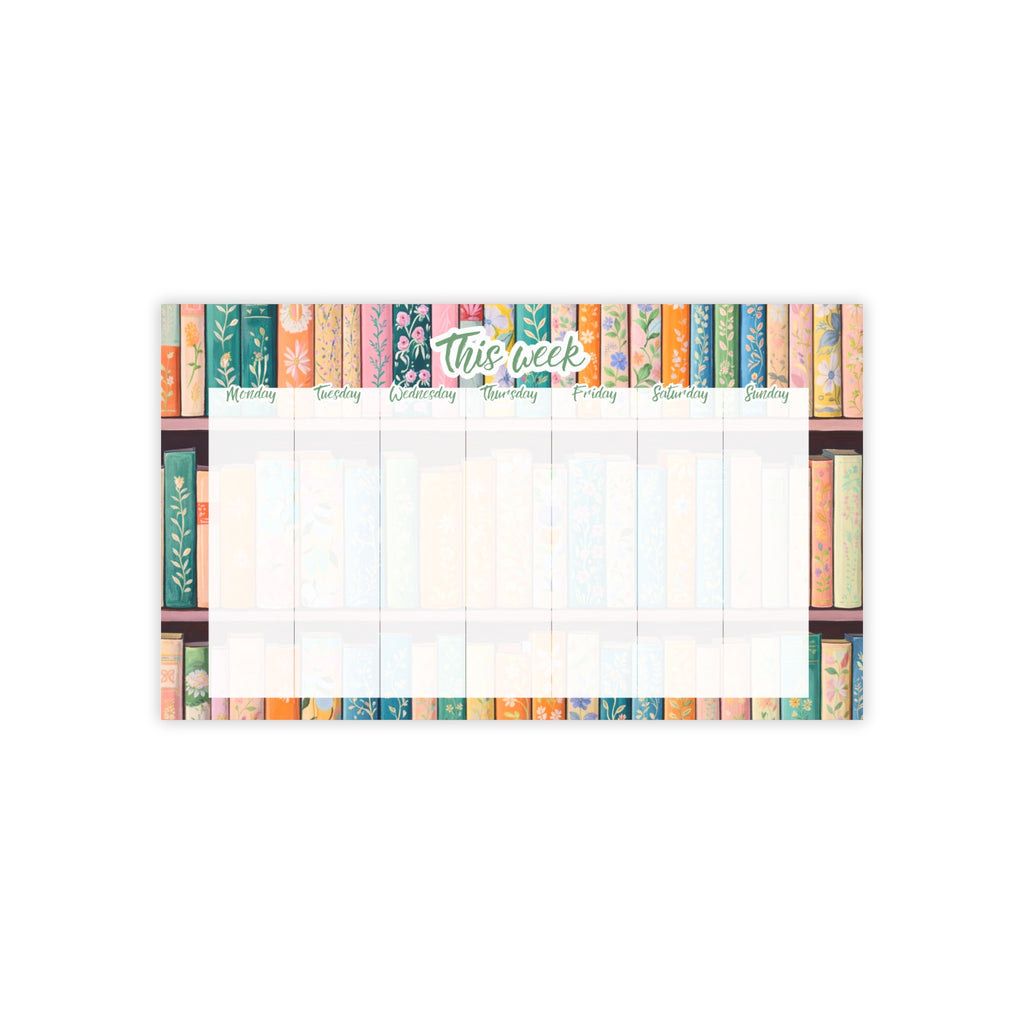 Books Weekly Planner 10x6 Post-it Note Pad