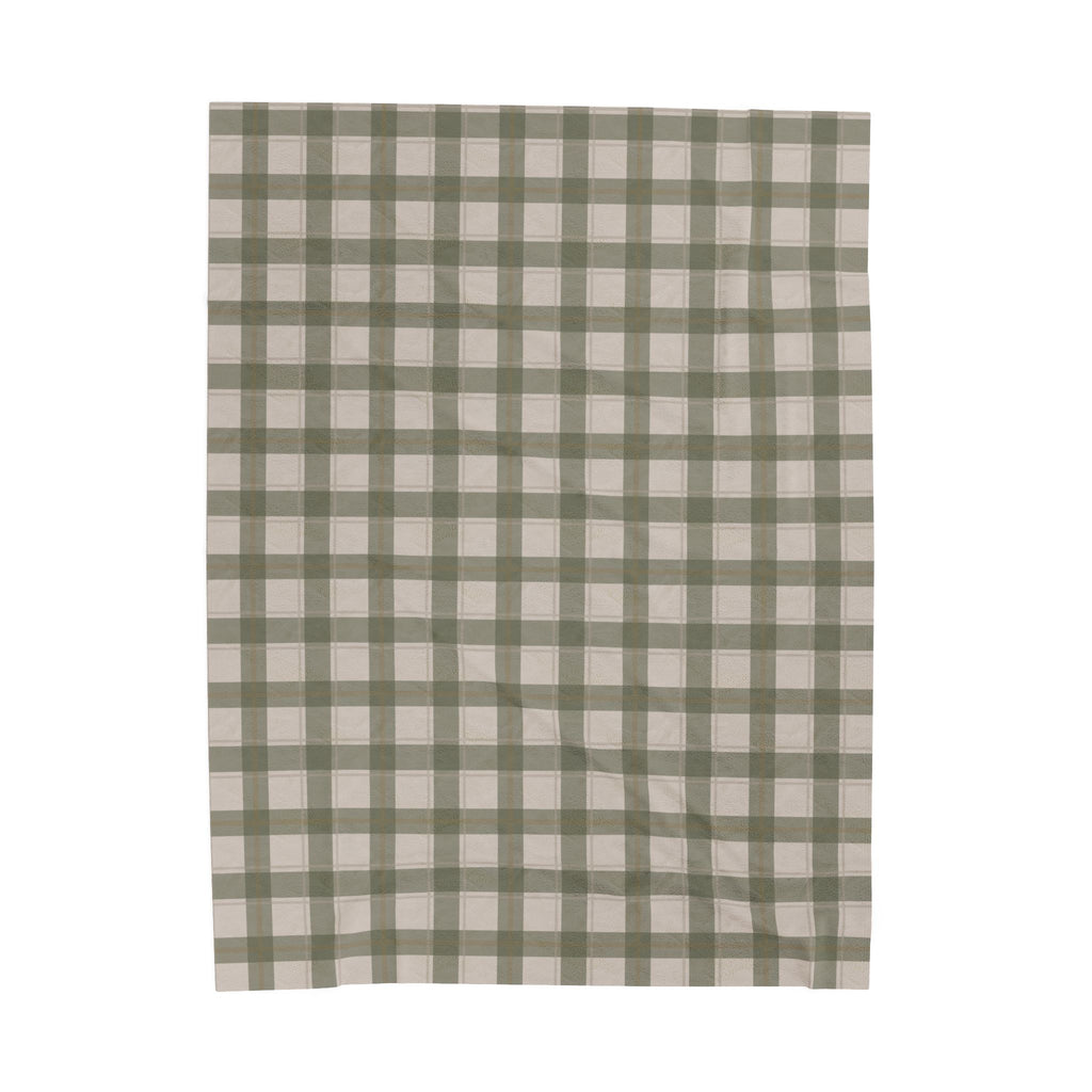 Green Plaid Oversized Throw Blanket By Little Grace co.