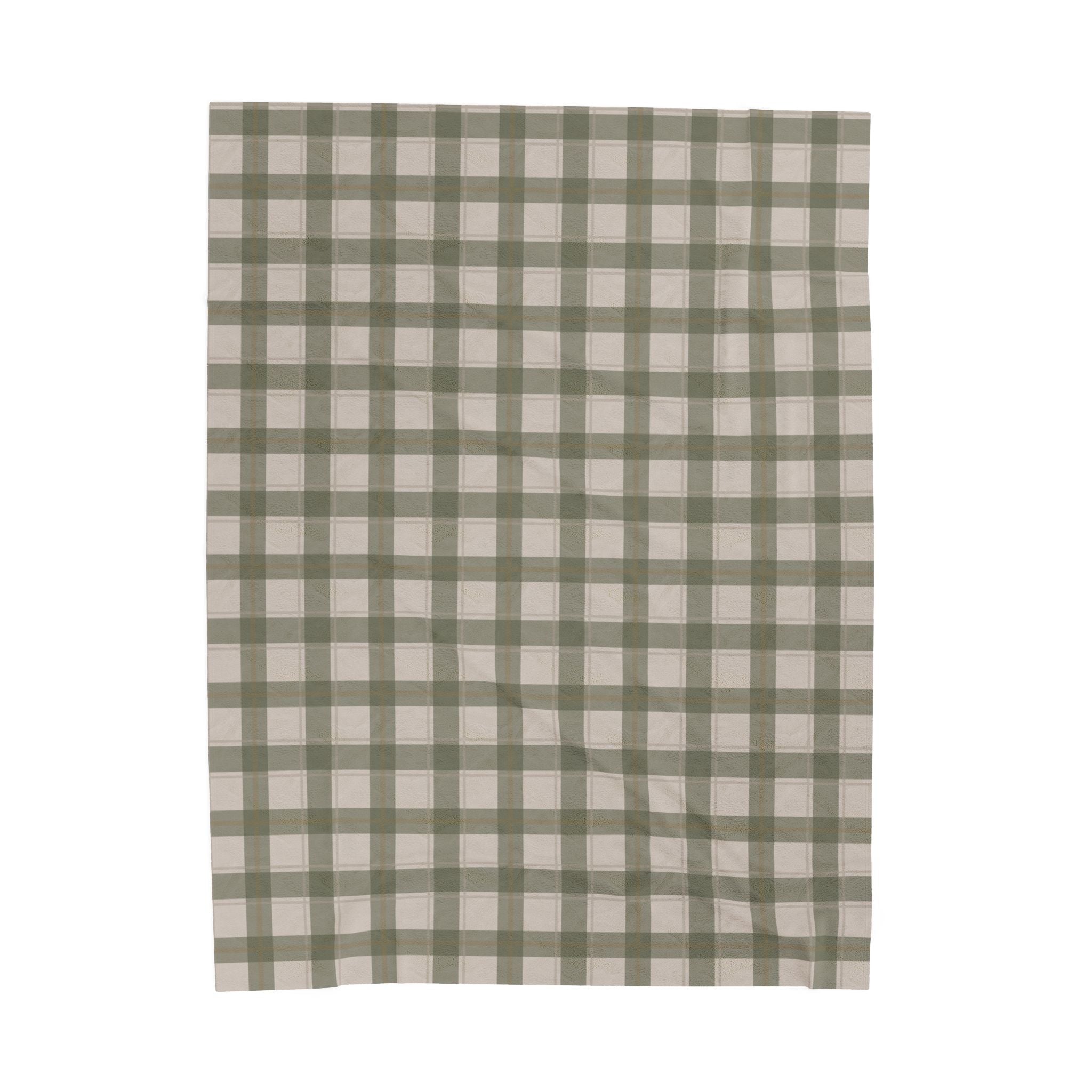 Green Plaid Oversized Throw Blanket By Little Grace co.