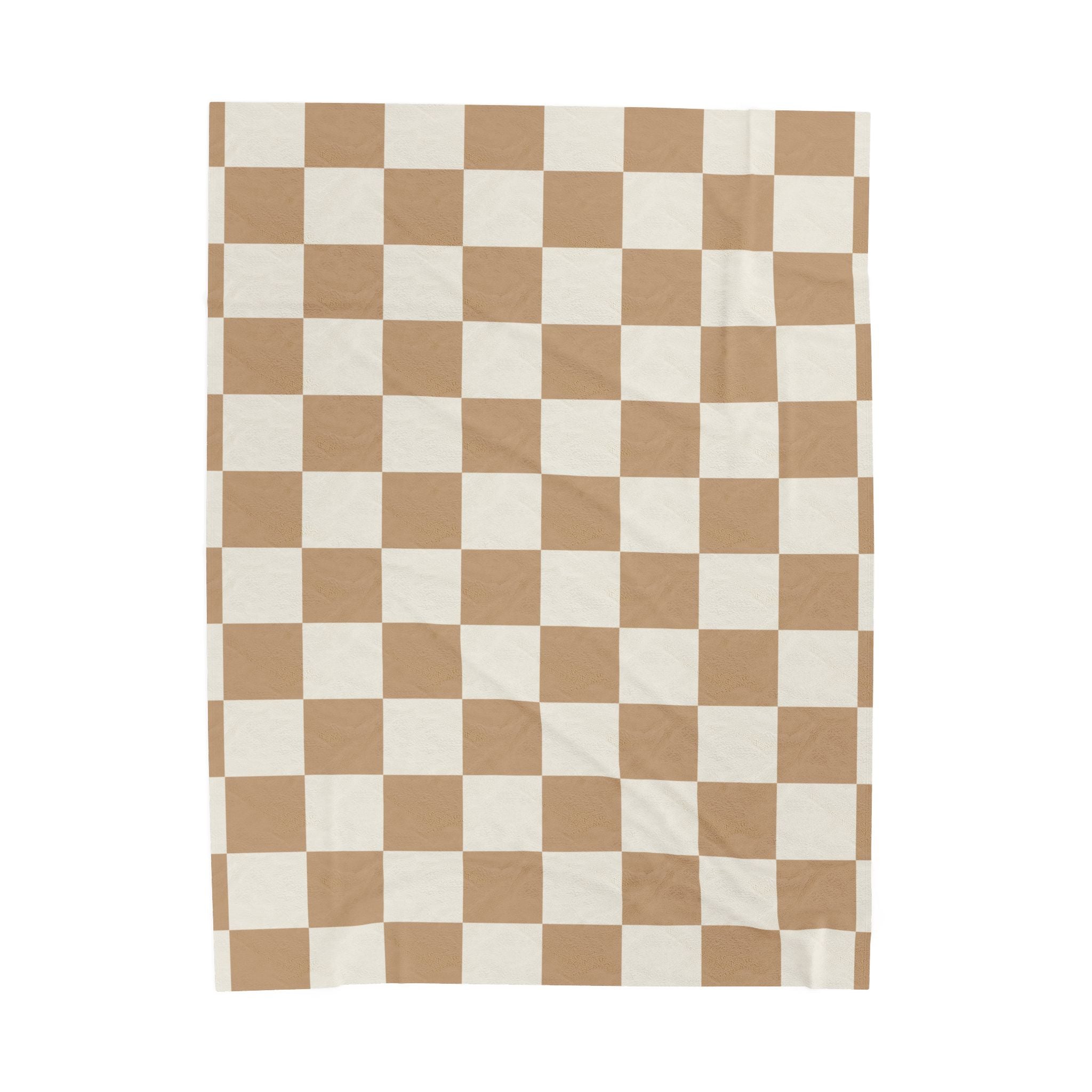 Checkered Beige Oversized Throw Blanket By Little Grace co.
